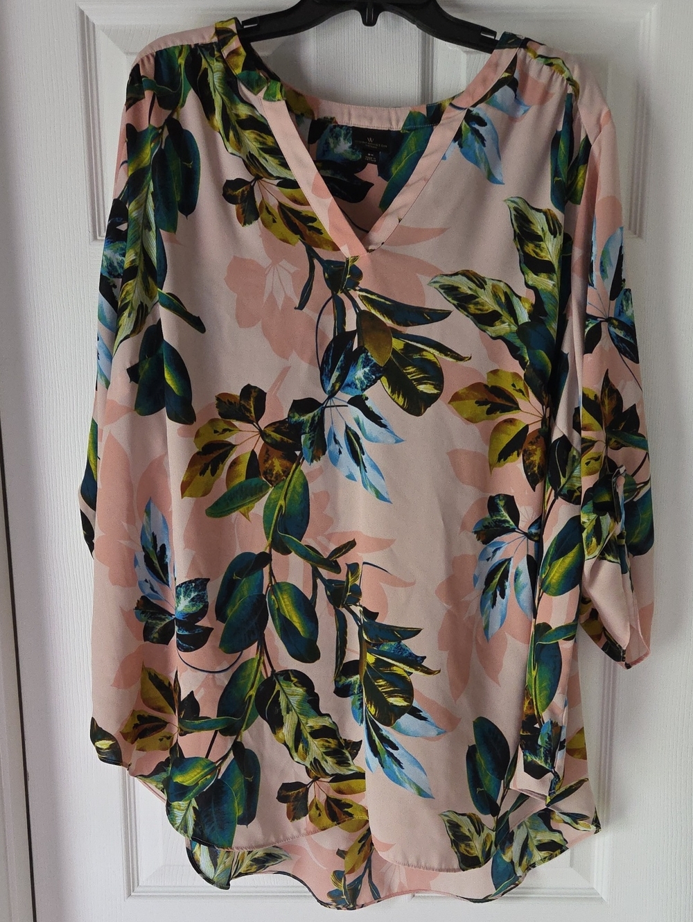 Womens 3X Tropical blouse 3/4 sleeves